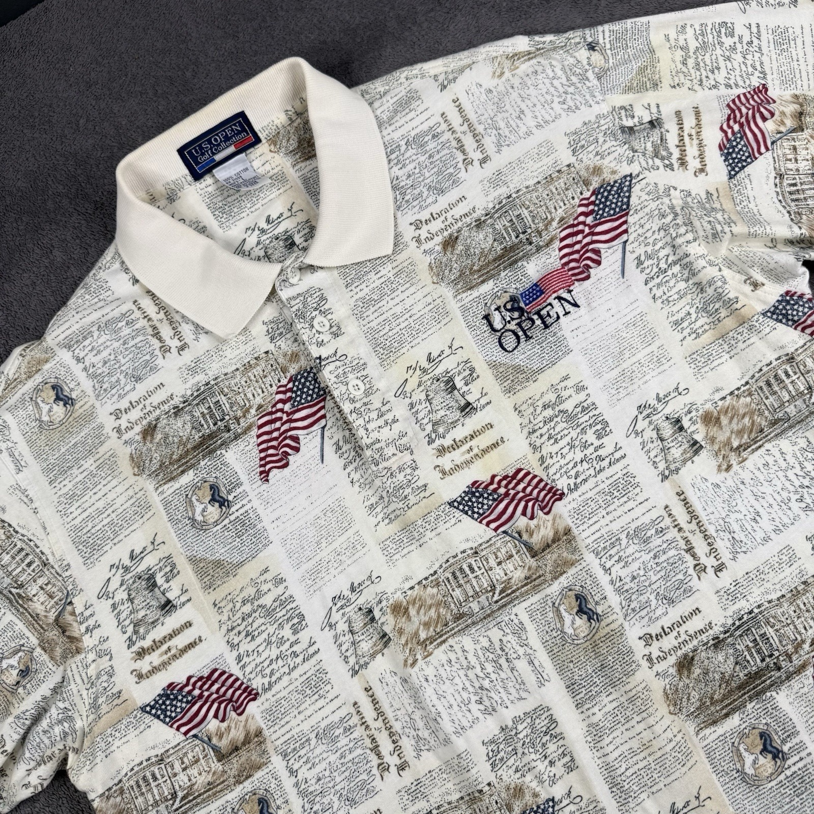 Us Open Collection Golf Polo Shirt Large Cotton Golfer Us Flag Us Open